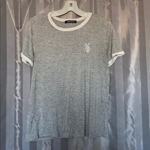 Hippie Chic Tops - ⭐️ Embroidered Peace Sign Tee